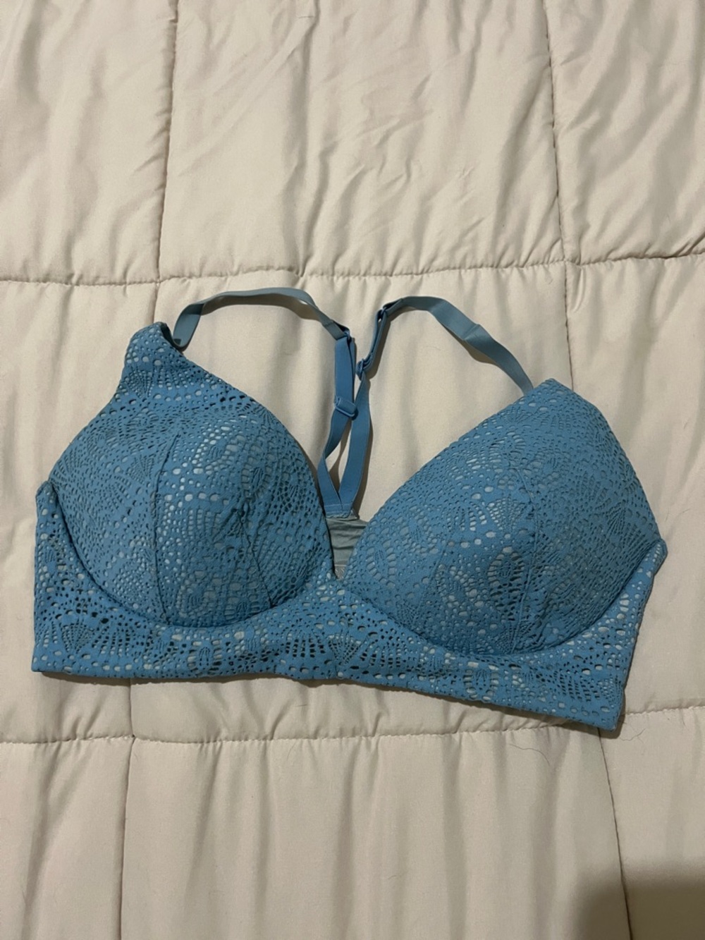 Victoria's Secret Sky Blue Lace Plunge Bra